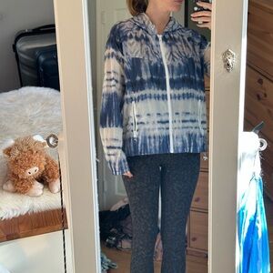 Blue and White Tie-Dye rain coat (American Eagle)